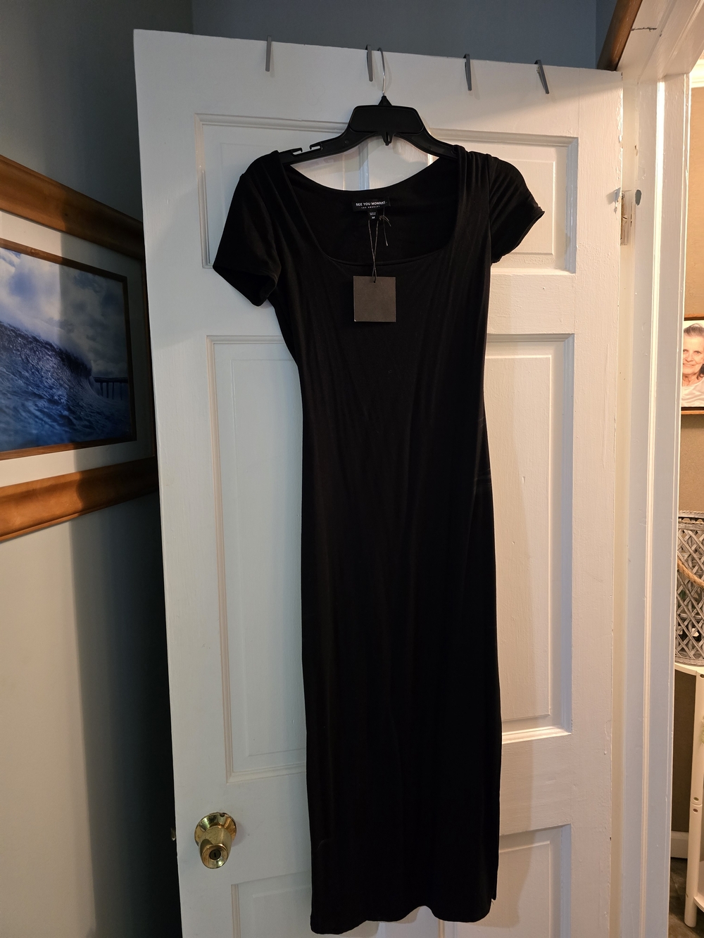 See You Monday Black Scoop-Neck Maxi Dress